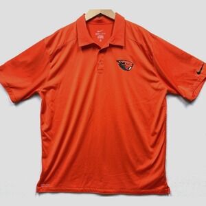 Oregon State Beavers Nike Polo Shirt Mens XL Dri-Fit Orange NCAA College Team